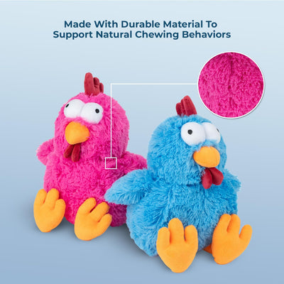 Squeaky Crinkle Chicken Dog Toy