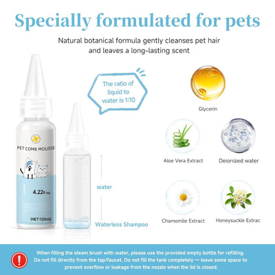 3-in-1 Steam Pet Grooming Brush Comb