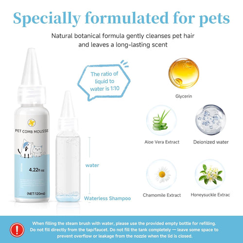 3-in-1 Steam Pet Grooming Brush Comb