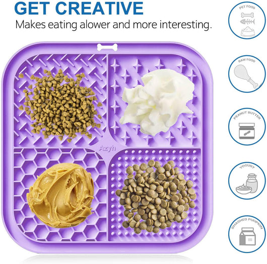 Dog Lick Mat 2-Pack with Suction Cups