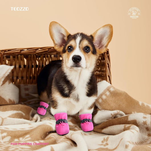 Dog Boots | Soft Fleece Anti-Slip Reflective Paw Shoes