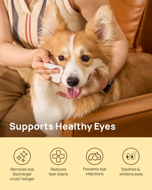 Hypoallergenic Pet Eye Wipes Tear Stain Cleaner