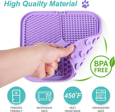 Large Dog Lick Mat 2-Pack with Suction Cups