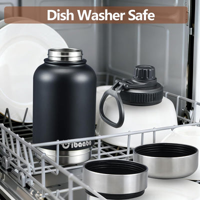Insulated Shared Water Bottle With Dual Bowls