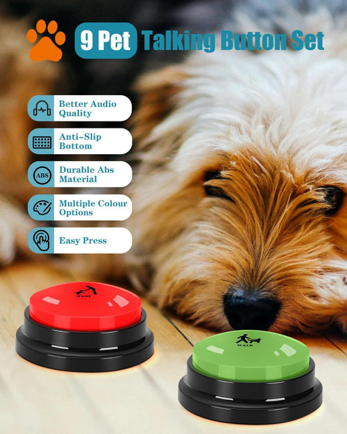 Dog Talking Buttons 9 Pack | Pet Communication Training Set