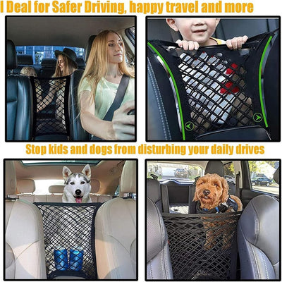 Stretchable Dog Car Safety Barrier Storage Organizer Net