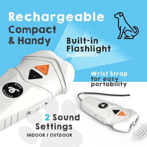 Ultrasonic Dog Bark Deterrent & Behavior Corrector I Rechargeable