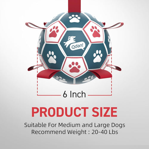 QDAN Dog Soccer Ball 6" I Toy for Small & Medium Dogs