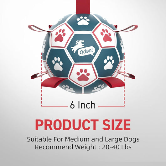 QDAN Dog Soccer Ball 6" I Toy for Small & Medium Dogs