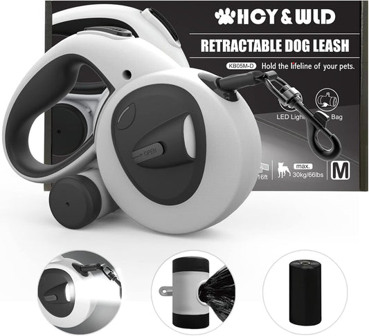 4-in-1 Retractable Dog Leash with LED Light