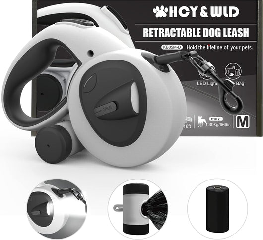 4-in-1 Retractable Dog Leash with LED Light