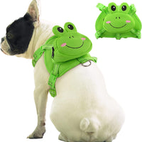 Dog Backpack Harness | No-Pull Dog Carrier Backpack with Storage (Frog Design)