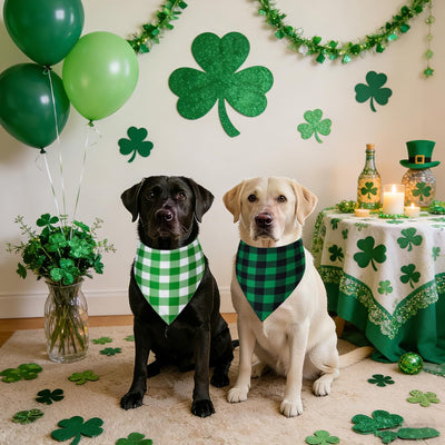 St Patrick’s Day Shamrock Dog Bandana Two-Pack