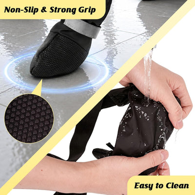 Water-Resistant Large Dog Boots with Suspenders
