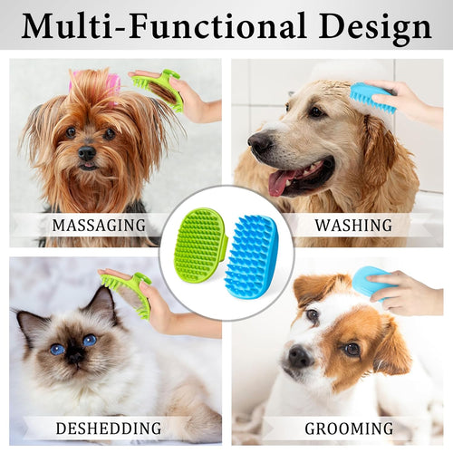 2-Pack Dog Bath Brush Massage Grooming Set