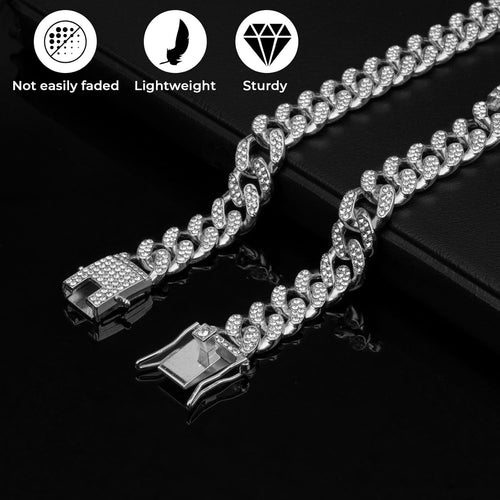 Silver Cuban Link Dog Chain Collar