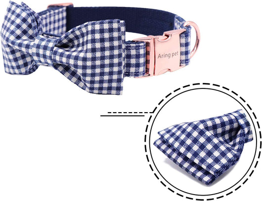 Bow Tie Dog Collar | Cute Adjustable Cotton Collar Set