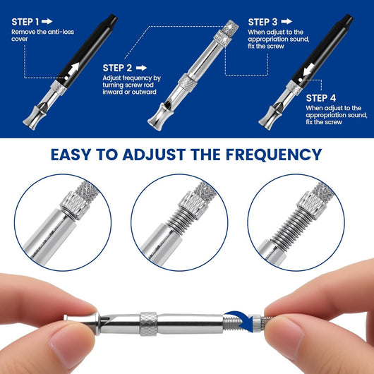 Adjustable Ultrasonic Dog Recall Training Whistle Set