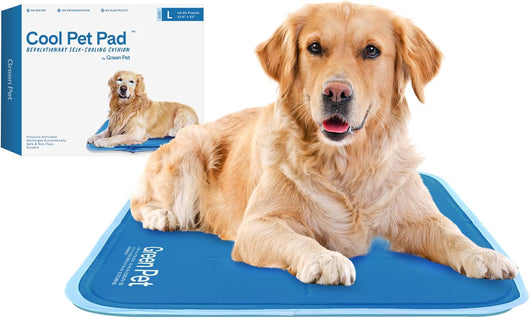 Blue cooling dog mat for large dogs