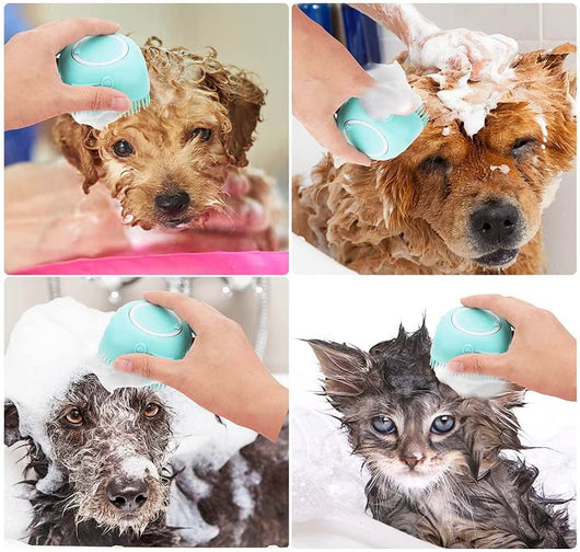 Soft Silicone Shampoo Pet Bath Massage Brush