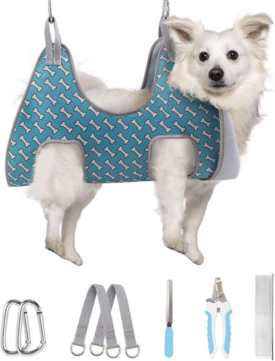 Breathable pet grooming hammock for dogs and cats