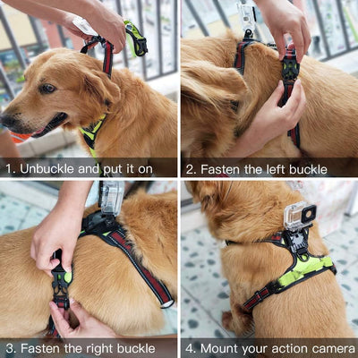 Adjustable Dog Action Camera Harness Mount Vest