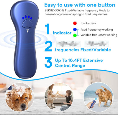 Rechargeable Ultrasonic Dog Bark Deterrent I No Shock Trainer