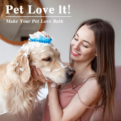 2-Pack Dog Bath Brush Massage Grooming Set