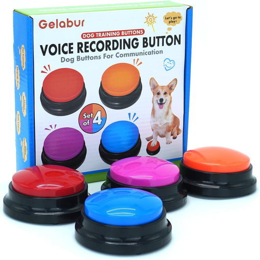 Happy Doggo set of four recordable dog communication training buttons