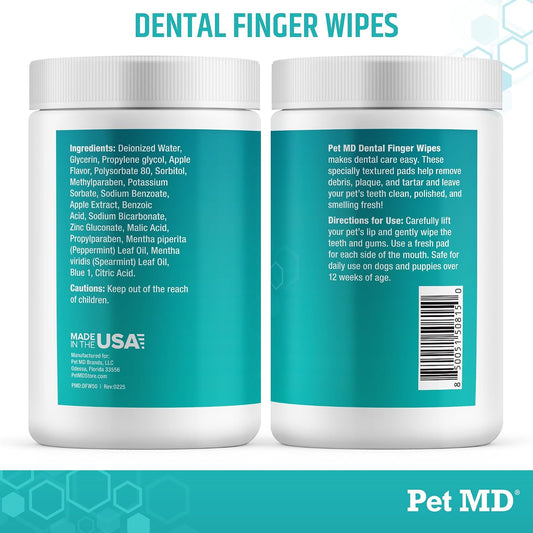 Dog Dental Finger Wipes for Fresh Breath