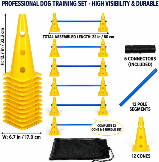 Adjustable Backyard Dog Agility Hurdle Training Set