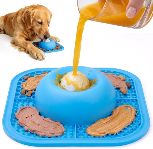 Slow Feeder Dog Bowl with Lick Mat