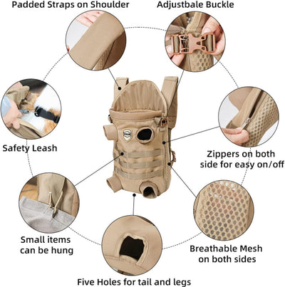 Dog Carrier Backpack | Tactical Pet Backpack for Medium Large Dogs