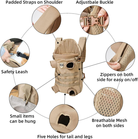 Dog Carrier Backpack | Tactical Pet Backpack for Medium Large Dogs