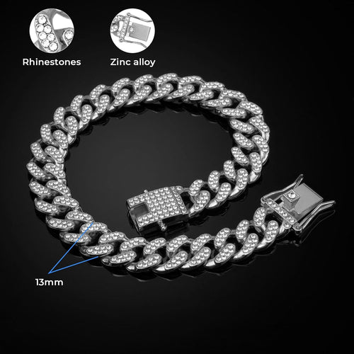 Silver Cuban Link Dog Chain Collar