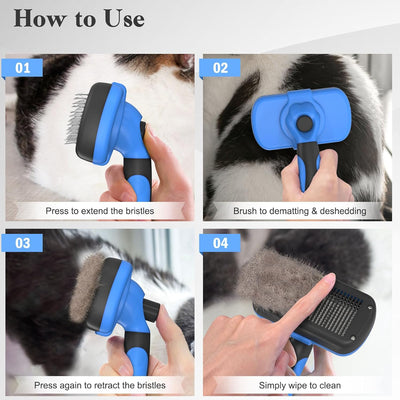 Self-Cleaning Slicker Brush for Dogs & Cats
