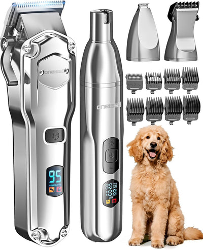 Complete dog grooming clipper kit for thick coats