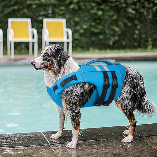 Dog Life Jacket High Flotation – Reflective Waterproof Dog Swim Vest with Rescue Handle for Small, Medium & Large Dogs
