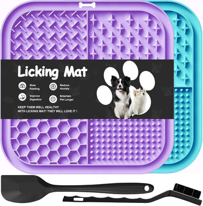 Dog Lick Mat 2-Pack with Suction Cups