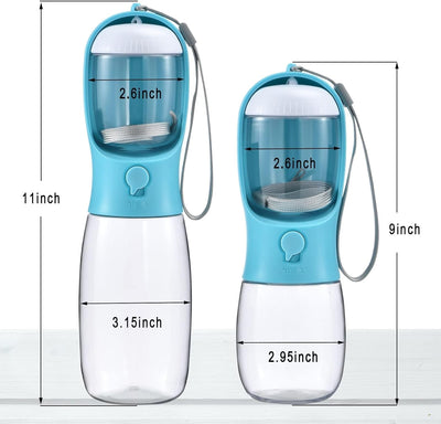 Portable Dog Water Bottle with Food Container