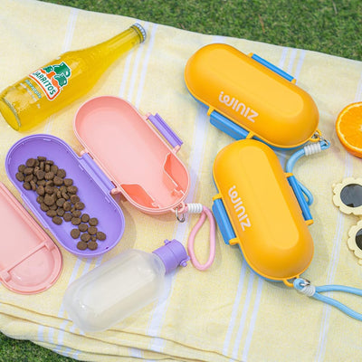 Dog Water Bottle with Food Container