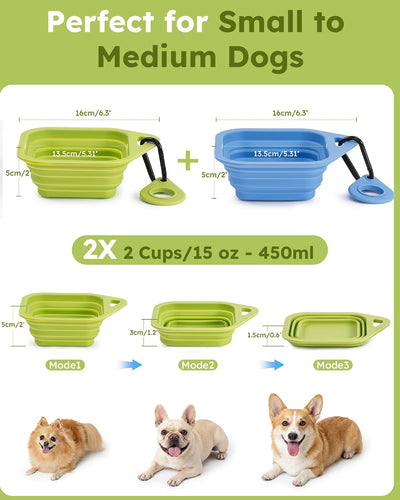 Portable Collapsible Silicone Dog Bowls for Travel