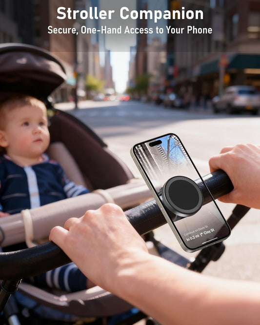 Magnetic Stroller Phone Holder With Adjustable Strap