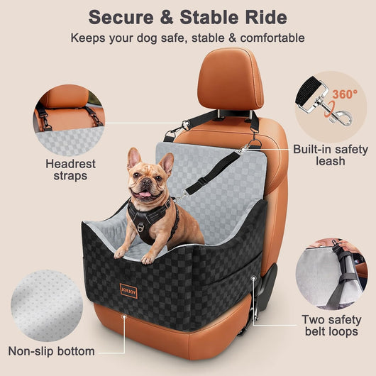 Elevated Memory Foam Dog Car Booster Seat