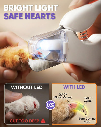 LED Dog Nail Clippers I Grinder for Safe Grooming