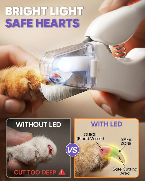 LED Dog Nail Clippers I Grinder for Safe Grooming