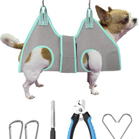 Gray Dog Grooming Hammock Nail Trimming Harness