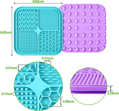 Dog Lick Mat 3-Pack with Suction Cups