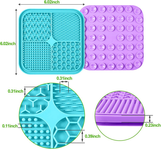 Dog Lick Mat 3-Pack with Suction Cups
