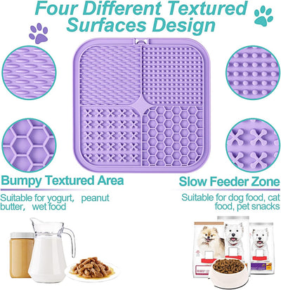 Large Dog Lick Mat 2-Pack with Suction Cups